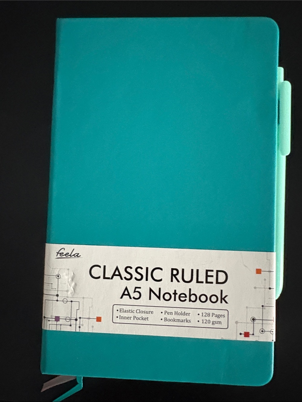 Feela Classic Ruled A5 Notebook in Teal